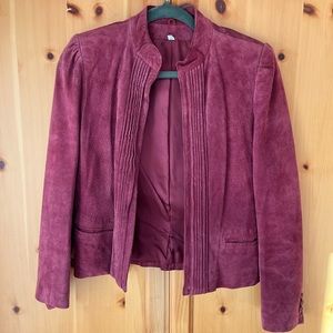 Vintage 80s Leather Suede Dusty Rose Jacket